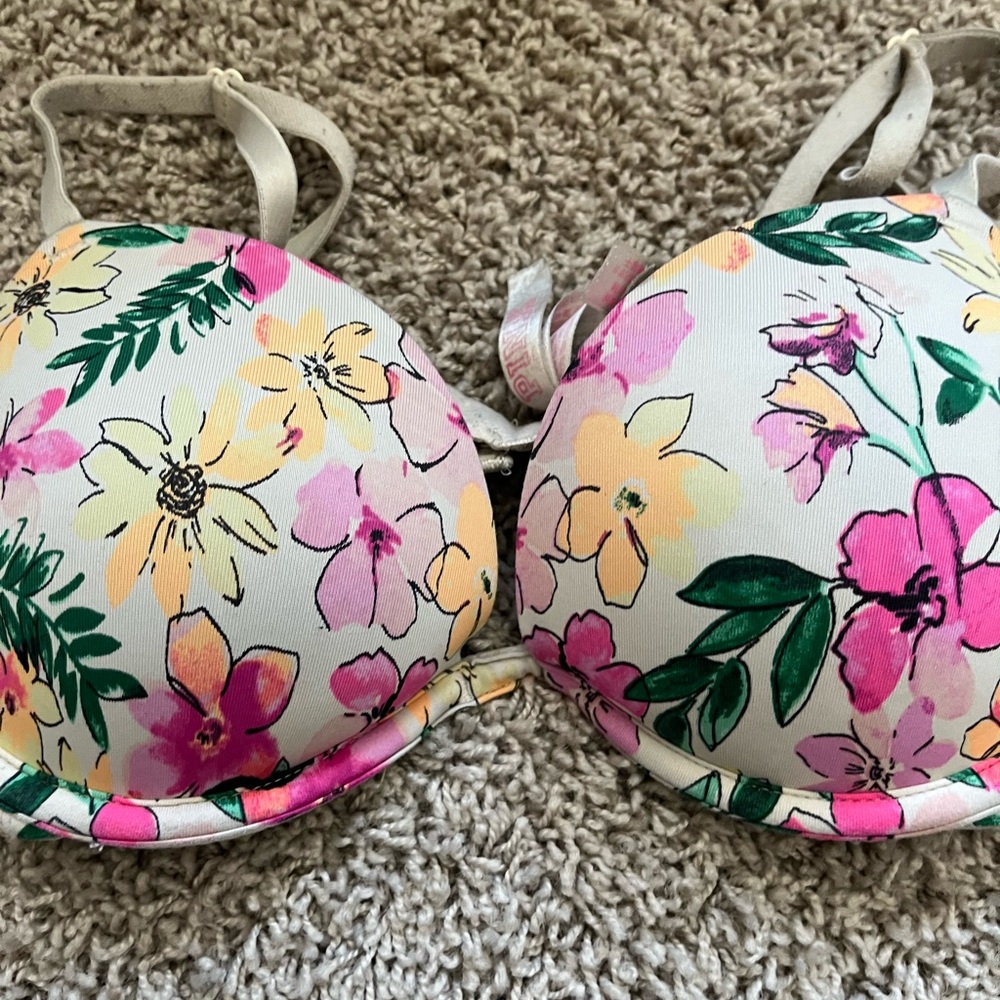 PINK floral wear everywhere super push up bra